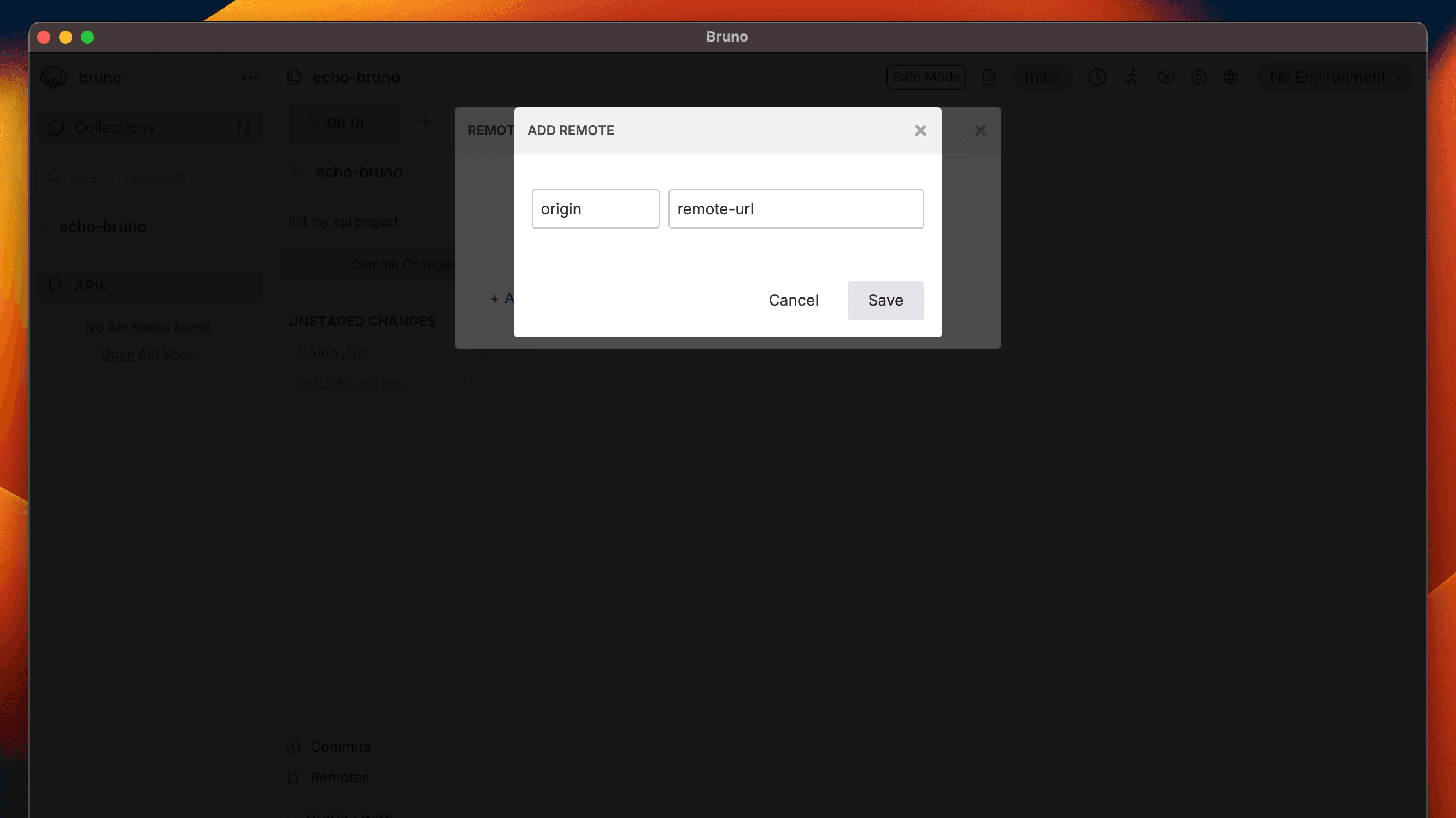Add Remote Dialog Box