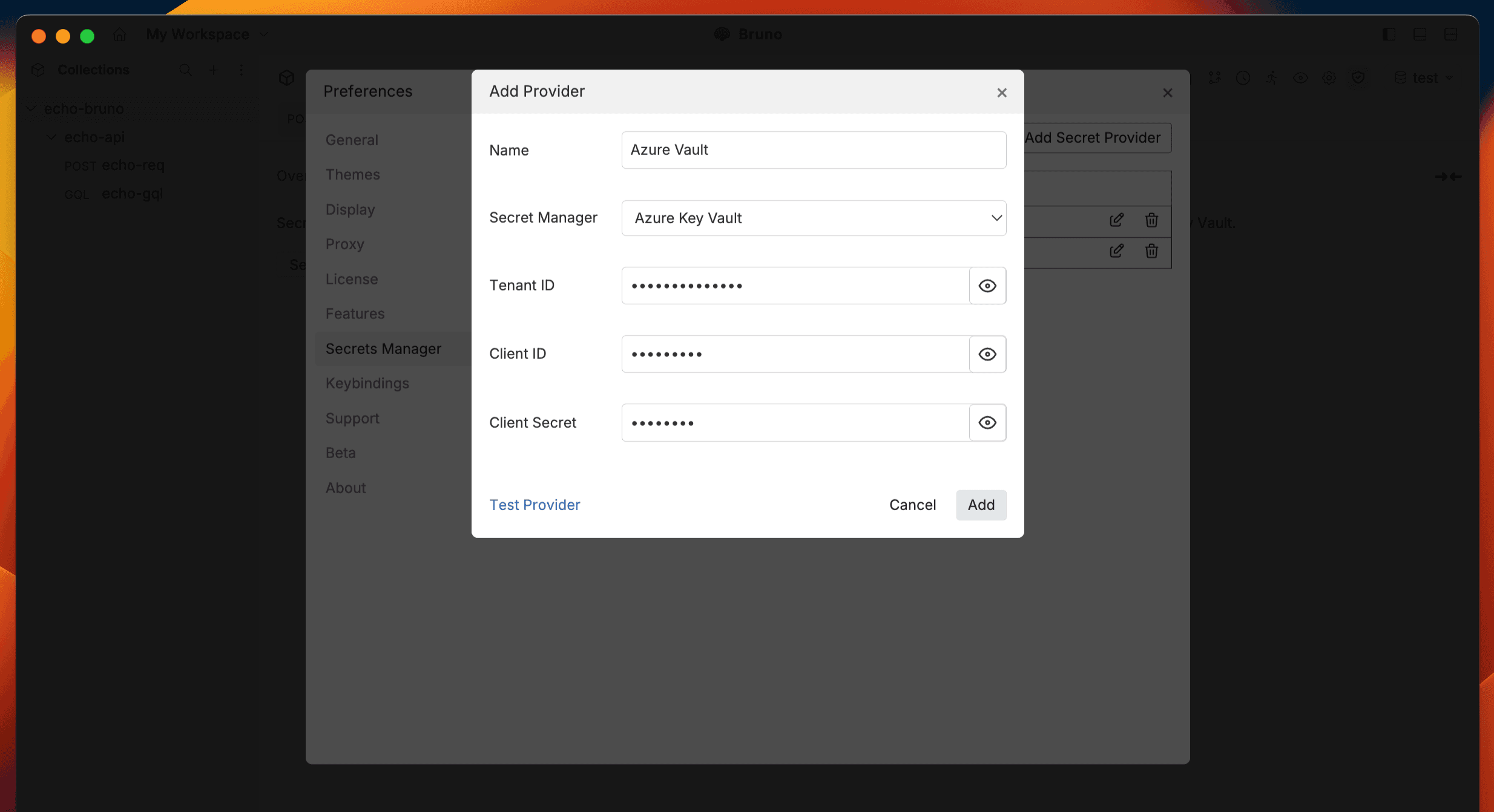 Enter Azure Credentials
