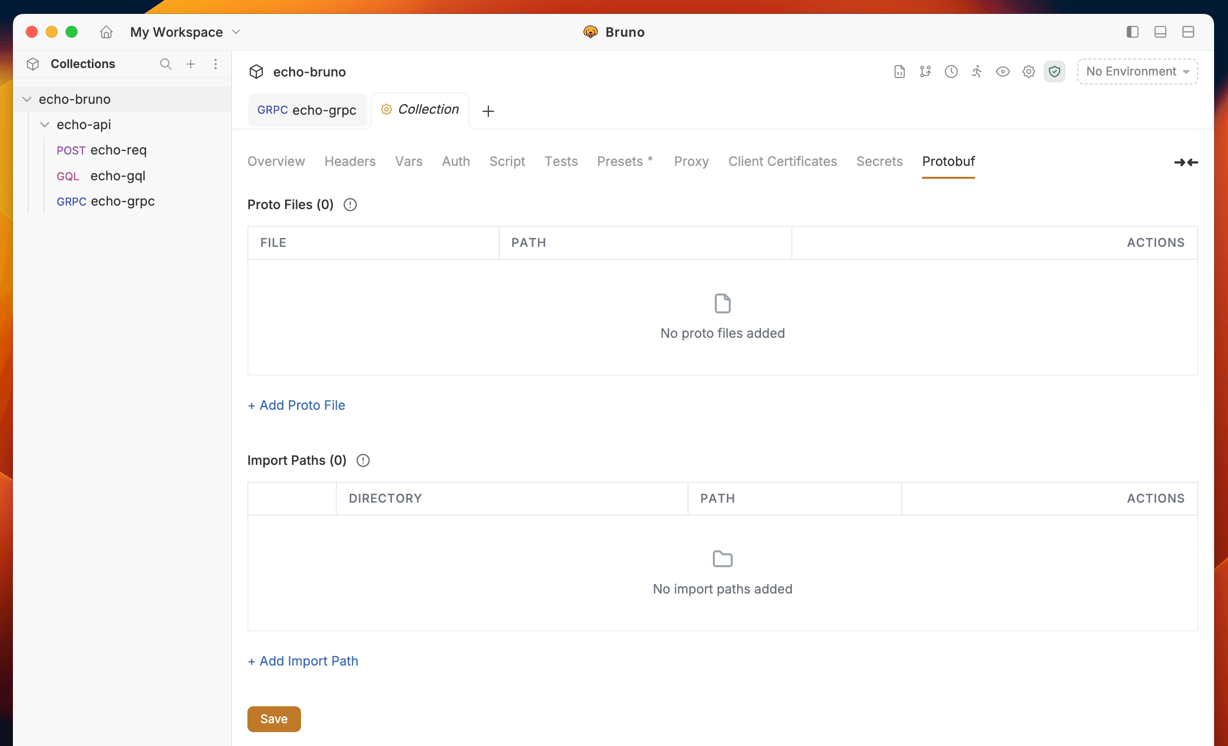 gRPC Collection Level Import Path